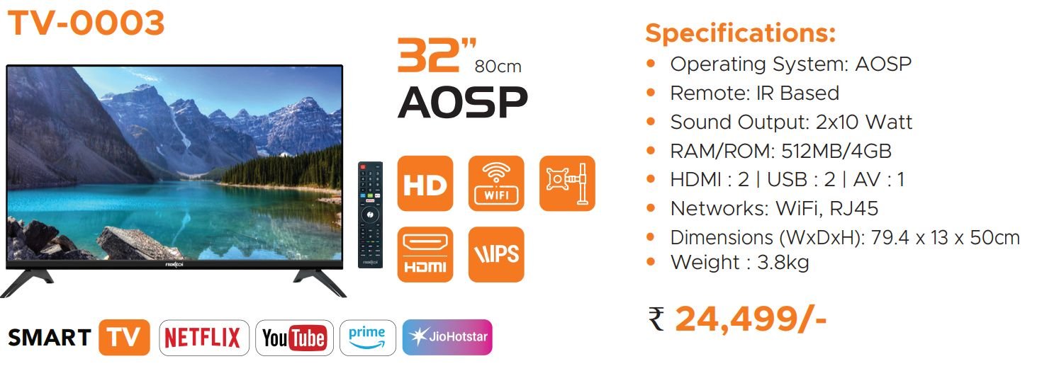 Feontceh 32" HD Smart Android IPS TV  TV-0003